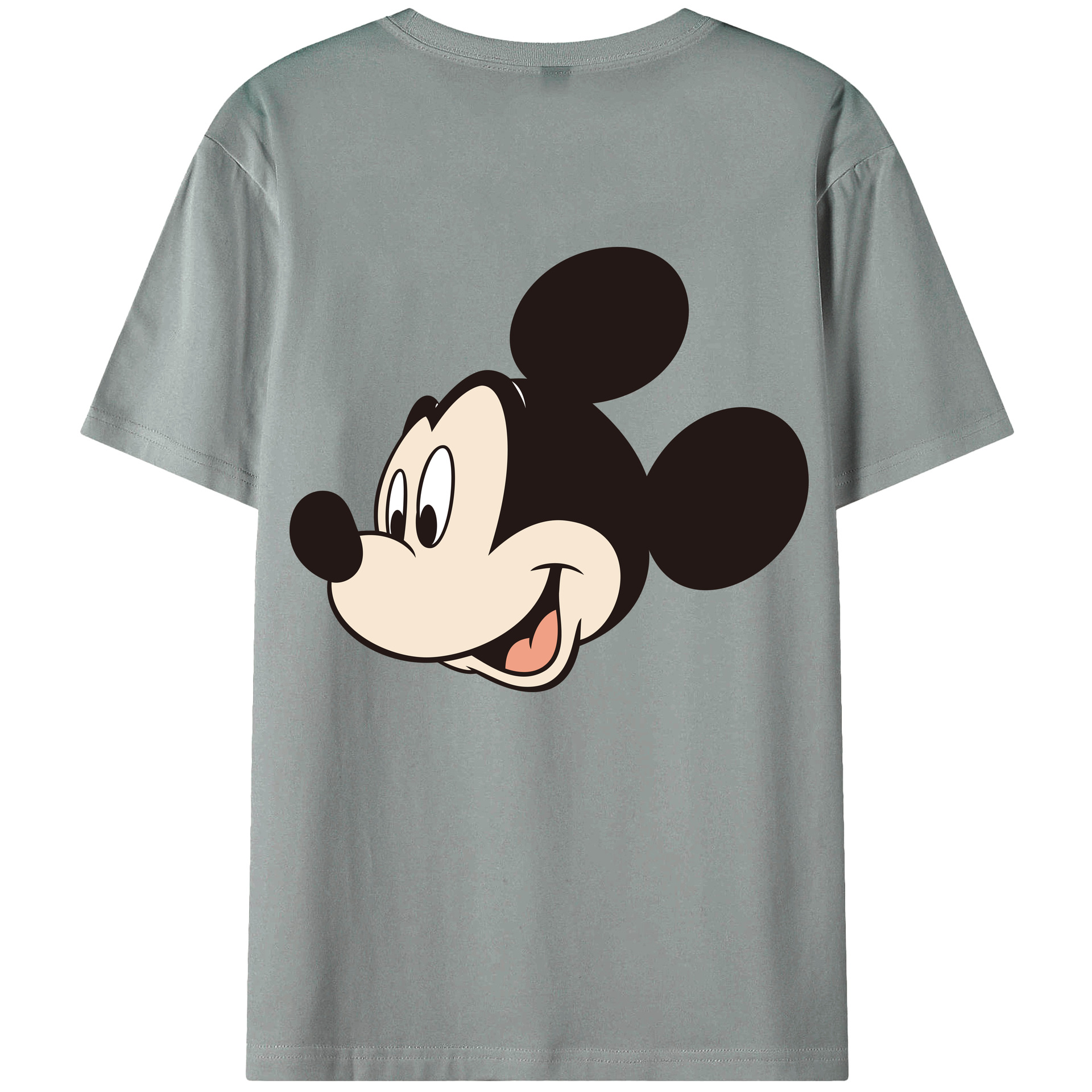 ミッキーマウス Mickey Mouse 綿100％ メンズ半袖Tシャツ（バックプリント） 通気性
